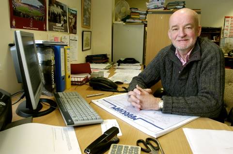 FROM up mountains to behind a desk . . . Paul Braithwaite at the offices of Vertical Access in Mossley 

