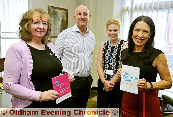 WORKING together for a Dementia Friendly Oldham: (l-r) Sue Neilson, Chronicle managing editor David Whaley, Julie Eastham of Oldham CCG and MP Debbie Abrahams