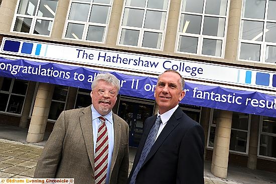 Falklands War veteran Simon Weston, with Dave McEntee, Hathershaw College head teacher, gave a motivational talk to staff (right) ahead of the new school year Falklands War veteran Simon Weston, with Dave McEntee, Hathershaw College head teacher, gave a motivational talk to staff (right) ahead of the new school year