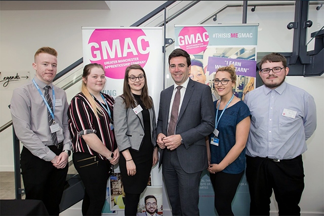 Andy Burnham meets Hopwood Hall College apprentices at GMAC's Apprenticeships Delivering the Standards conference