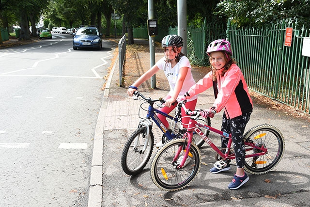 Eliza (left) and Florence are definitely Bike Smart.

Picture by Rob Lacey