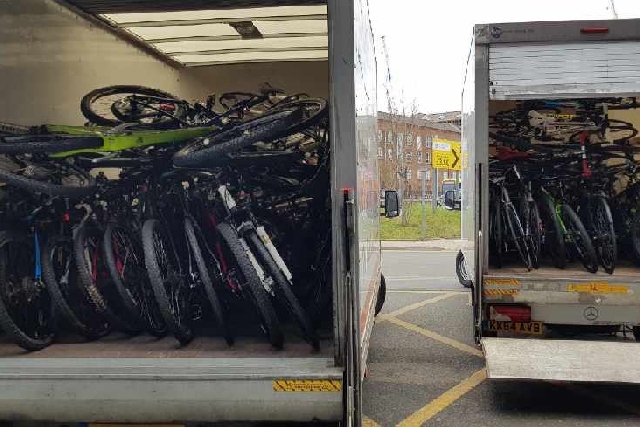 It took three vans to remove all the bikes