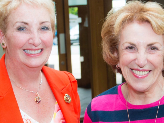 L-R Saddleworth WI President Pam Armstrong, Former MP Edwina Currie 