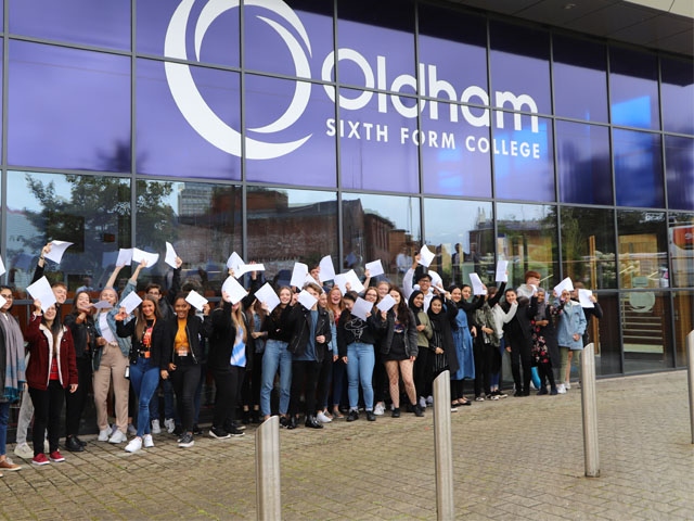 Students celebrating their results 