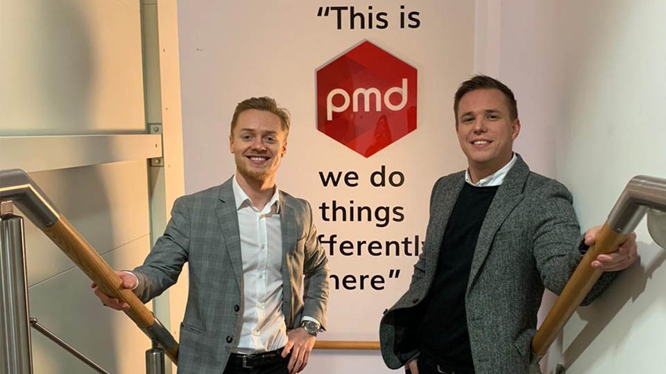 PMD Business Finance’s new recruit Callum Bull, who will work as the firm’s new business development director, alongside company director Tom Brown