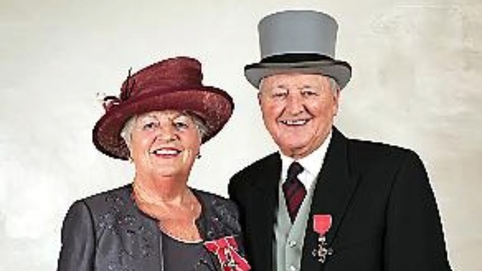 Ken, pictured with his wife Ann, was awarded an MBE for services to the community in 2011