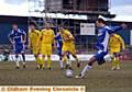 ON THE SPOT: Pawel Abbott strokes home a last-gasp penalty to earn Athletic a vital point against fellow strugglers Wycombe Wanderers.