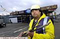 Zulfikar Ali, owner of Bubbles Car Wash, with cut water pipes left inside his office 
