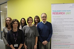 Pictured left to right (all from Pennine Care) are: Reagan Blyth, director of service modelling, research and innovation; Clare Nuttall, research clinician; Dr Prathiba Chitsabesan, consultant child and adolescent psychiatrist; Dr Sam Hartley, senior clinical psychologist; Dr Bernadka Dubicka; consultant psychiatrist and research lead; Dr Leo Kroll, child psychiatrist