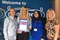 Caremark Oldham staff with their CQC certificate. Pictured (left to right) are: Helan Graham, Jane Grant, Nazia Begum and Stephanie Doherty