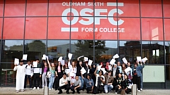 Oldham Sixth Form College students celebrate their results this summer