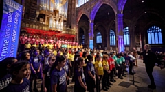 Children from Broadfield Primary were joined by singers from St Luke’s CofE Primary (Bury), Whitefield Community Primary and Manchester schools, St Kentigern’s RC Primary, Wilbraham Primary, St Margaret’s CofE Primary and Withington Girls’ School