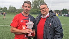 Martyn Ridyard is pictured with Chris Hamilton. Image courtesy of ORLFC