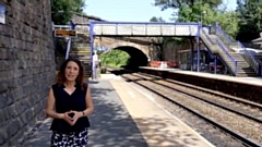 MP Debbie Abrahams pictured at Greenfield station in 2019