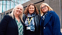 The Leading Digital Transformation programme team are (left to right): Dr Ann Mulhaney, MMU, Ruth Hailwood, Made Smarter, and Mandy Parkinson, MMU