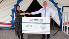 Circus Starr Communications and Engagement Manager Sarah Hall is pictured with Swansway Motor Group Director David Smyth