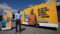 Sotonye Tolofari from GM Cancer Alliance with the This Van Can roadshow