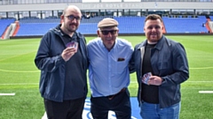 Pictured with the 10 Latics season tickets are OASF board members Jim Booth and Bradley Knowles