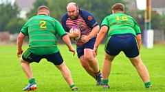 Oldham prop Paul Wardle looks for a gap