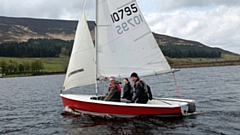 Andrew Redrup, Freya Redrup and David McKee enjoy the sailing experience