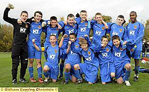 GIVE US A CHEER: Oldham Schools under-14s celebrate their win over Tameside. Pictures by CHRIS SUNDERLAND 