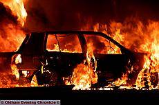 THE burning Volkswagen Golf 