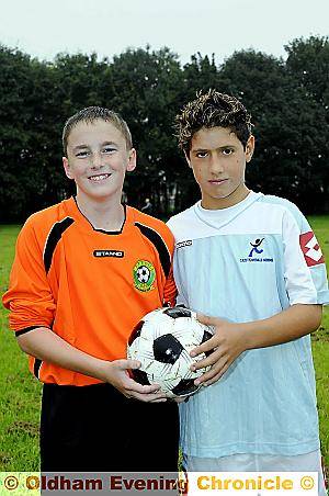 WELCOME: Moorside under-13s captain Connor Byrne (above, left) and Aaron Dalli, from the Malta touring team. 

