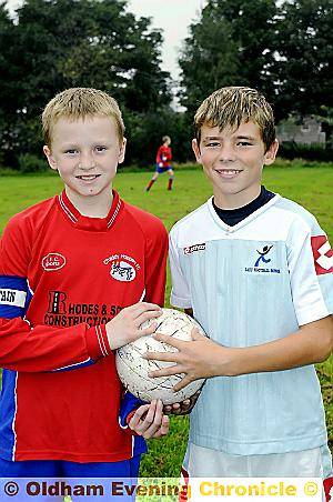 Nathan Randle, skipper of Chaddy Hoppers under-12s Blue (below, left) and Jake Farrugia. 