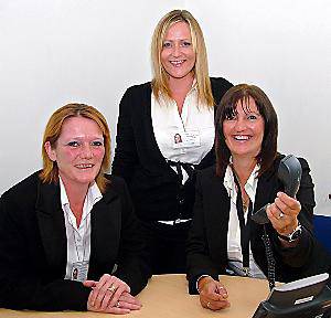 CARE team . . . from left, care assistants Tina Milne and Dawn Bourne and Gaynor Stevenson, (care co-ordinator)