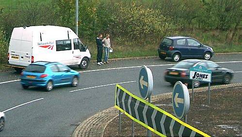 One of the staged crashes in Cheadle 