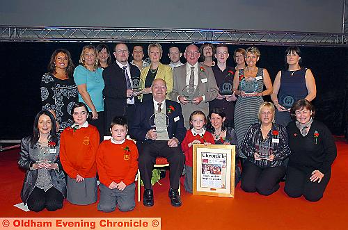 STARS OF THE SHOW: The eleven Pride in Oldham category winners show off their trophies 