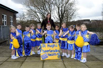 The winning St Hugh’s team with teaching assistant Kerry Widdowson 
