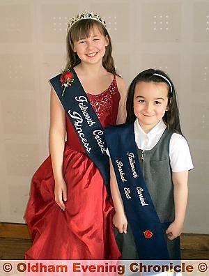 Royal welcome . . . Failsworth Carnival Princess Isobel Allen (left) with newly elected Failsworth Carnival Rosebud Elect Casey Parnell 