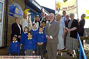 Bishop of Middleton, Archdeacon Cherry Vann and headteacher Diane Blomeley (left) at the opening of the new school. 
