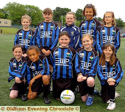 HEYSIDE ANGELS UNDER-11S: Emily Whitehead (back, left), Jade Hughes, Emily Davies, Anais Morris, Georgia Lowe. Hannah Smedley (front, left), Tonisha Williams, Caitlin Senior, Caitlin Hall, Georgia Clarke.