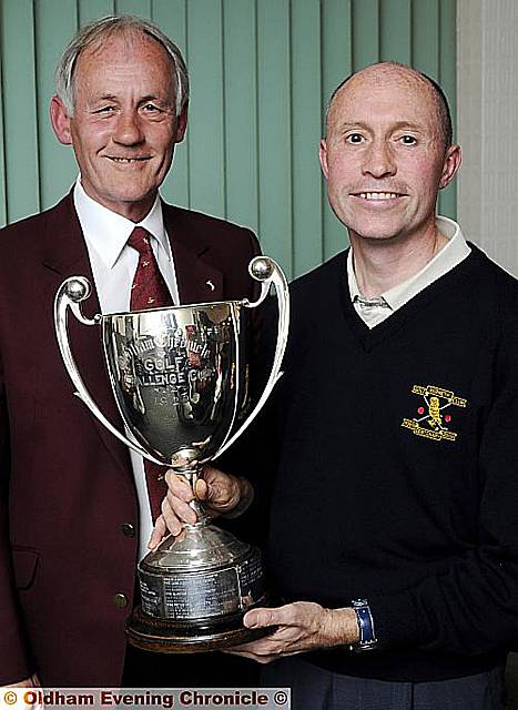 Chronicle Cup winner David Whittingham (right) with Brookdale captain Lewis Marland. 