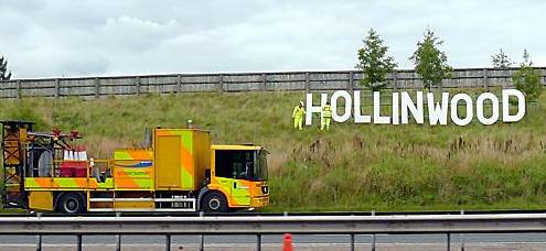 HOORAY for Hollinwood . . . but the Highways Agency removed the letters on the M60 embankment 