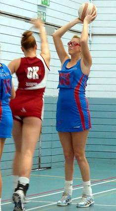 TAKING AIM . . .. Krista Enziano lines up a goal attempt against Essex side New Cambell. 