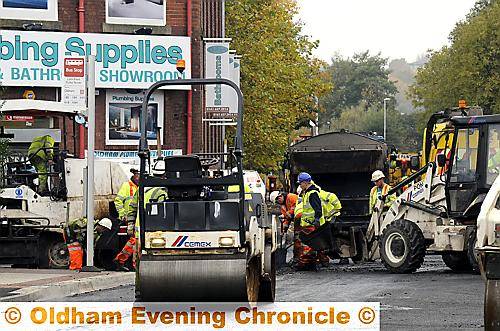 Re-laying Lees Road, at Clarksfield 

