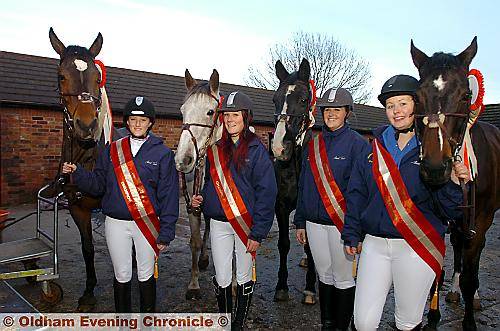 RIDING HIGH . . . Emma Bland (left) , Rebecca Tonge, Natalie Burton and Ellie Prior. 