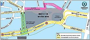 TRAMS plan: the new layout. The green part is the newly-built section. 
