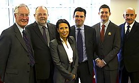 OFFICALLY open . . . from left, Oldham MPs Michael Meacher, David Heyes and Debbie Abrahams join Andy Burnham MP, Oldham Council leader Councillor Jim McMahon and Councillor Phil Harrison 
