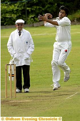 UPPERMILL'S new bowler, Imran Aslam 
