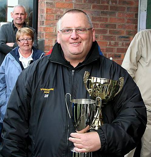 ALAN Hodson shows off his trophies for winning the individual knock-out and ‘A’ Division averages.