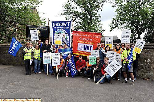 Crompton House school teachers on today’s picket line 
