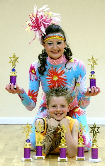 Pure Dance Academy regional winners Sophie Bamber (top) and her brother Luke Bamber  

