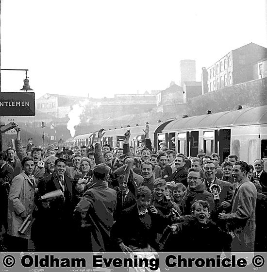 REDS INVASION: Liverpool fans arriving at Central Station - now the site of Matalan - for the FA Cup fourth-round clash against Athletic at Boundary Park in January, 1962. Around 10,000 Liverpool fans were part of a 42,000 crowd. REDS INVASION: Liverpool fans arriving at Central Station - now the site of Matalan - for the FA Cup fourth-round clash against Athletic at Boundary Park in January, 1962. Around 10,000 Liverpool fans were part of a 42,000 crowd.
