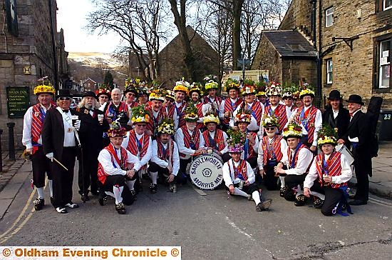 Saddleworth Morris Men at the start of their 40th anniversary tour. Picture: ANTHONY MILLER 
