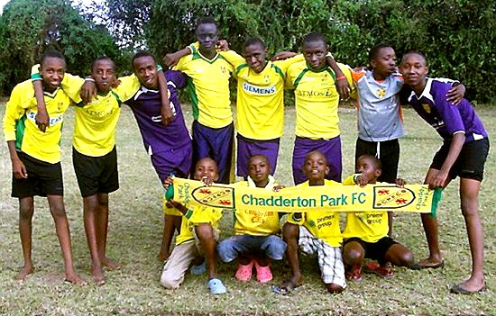 KITTED out: pupils of the school show off their Chaddy Park FC gear 
