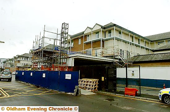 Building work at the Royal Oldham Hospital 
